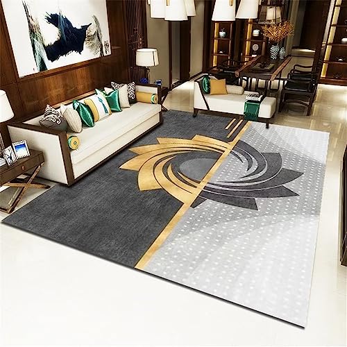 Tapis chambre fille au motif abstrait circulaire jaune et doux