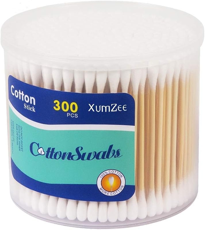 Hastes de Algodão XUMZEE com Haste de Bambu, Dupla Ponta, 300 Unidades