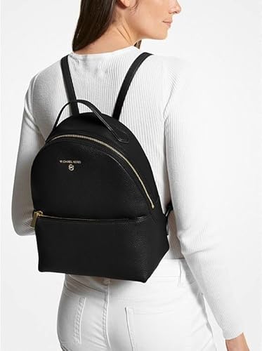 Michael Kors Valerie Medium Pebbled Leather Fashion Backpack (Black) #TOP3
