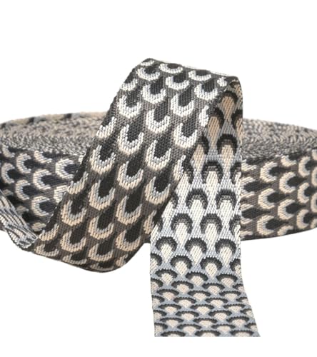 MYMERCERIE - Correa de pavo real (38 mm), color gris y negro