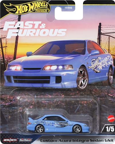 Image of Hot Wheels Premium Fast & Furious Custom Acura Intergra Sedan GSR for 3 Years & Above (Blue)