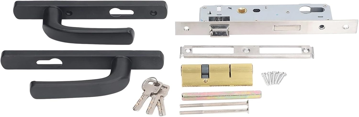 Door Handle Lock Set Burglar Proof Silent Aluminum Alloy Heavy Duty Entrance