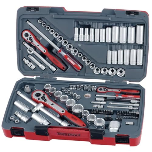 Teng TM111 1/4/ 3/8/ 1/2-inch Tool Set AF/Metric Drive (111 Pieces)