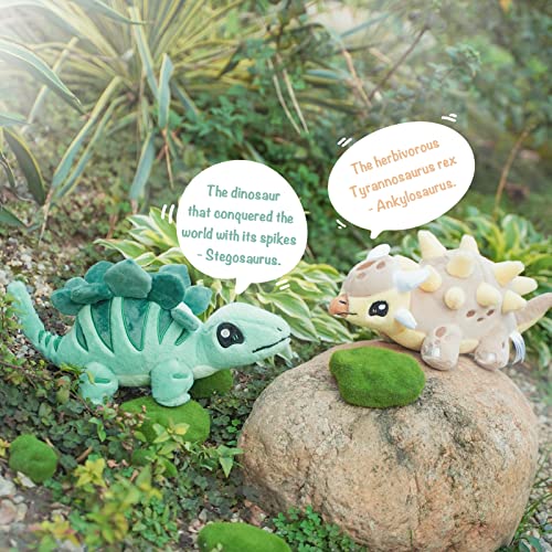 TCBunny Baby Dinosaur 13.5" Bedtime Stuffed Animal Plush Toy, Kid's Gifts for Boys, Girls, Birthday, Valentine, Christmas (Ankylosaurus - Yellow) - Thumbnail 7