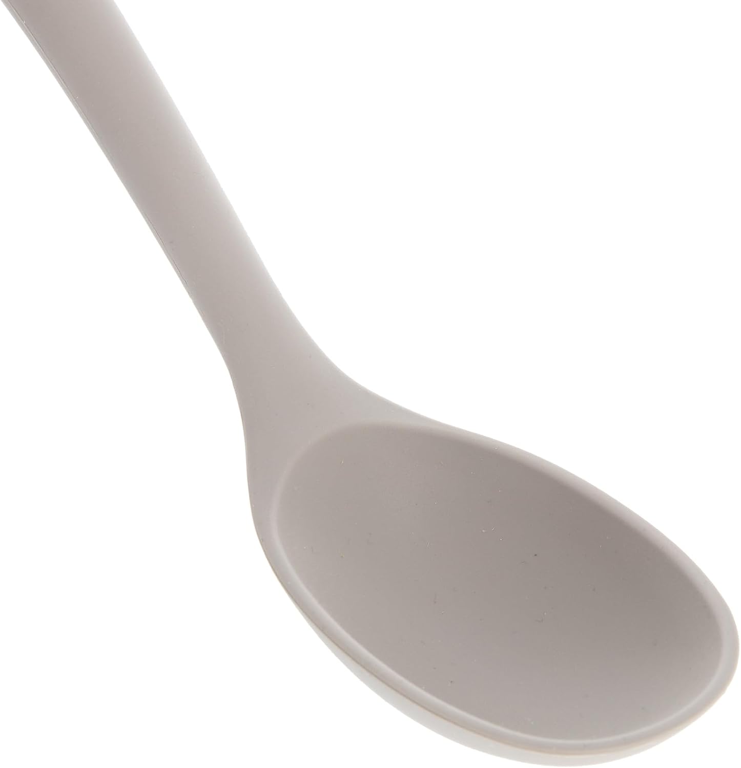 Beille 3pc Beech Wood and Silicone Cooking Spoon Set Kitchen Utensils Baking Supplies Home Essentials, Light Grey