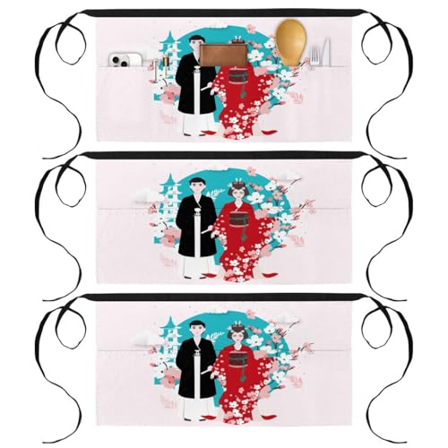 Tablier court de serveur pour la cuisine le bistrot et le nettoyage de la maison