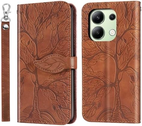 Etui Rostsant Xiaomi Poco X5 / Redmi Note 12 5G wytłoczone drzewo PU skórzane Redmi Note 12 5G portfel z klapką dla Xiaomi Redmi Note 12 5G / Xiaomi Poco X5 5G - Niebieski
