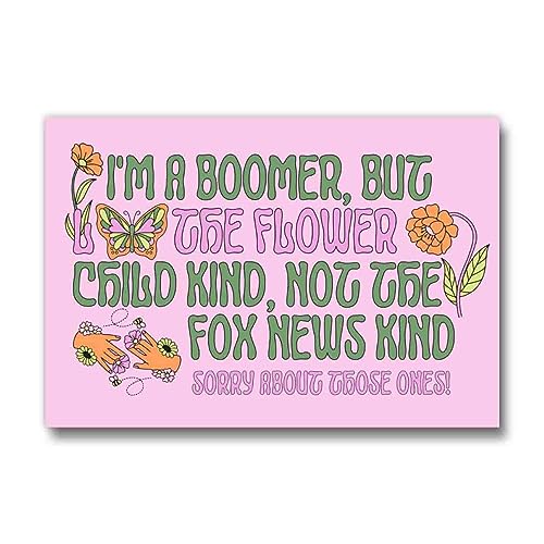 Get Bullish I'M A Boomer But The Flower Child Kind Refrigerator Magnet | Glossy Rectangular Magnet cover