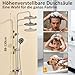 KeeGone Duschsystem mit Armatur Höhenverstellbare Dusche ohne Thermostat 26 cm Großflächen Regendusche & 3-funktion Handbrause Edelstahl Duschsystem Set