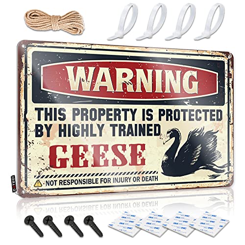 Panneaux de porte Geese Sign en grand format 30 x 40 cm résistant