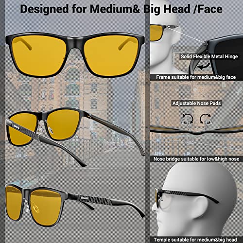 Image of ROCKNIGHT HD Polarized Driving Sunglasses UV400 Protection Lightweight Al-Mg Metal Frame Outdoor Casual 60mm
