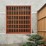 Inferriate per Finestre Griglie di Sicurezza Vintage Effetto Legno, Inferriate Fisse Antieffrazione Finestre Larghezza 100 110 120 cm, Recinzione Protettiva Personalizzabile(W55xH75cm/22x30in)