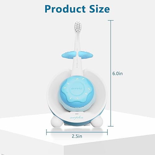 Miniatura 5 de Cepillos de dientes eléctricos para niños con luz LED de registro, cepillo de dientes eléctrico para niños, carga inalámbrica, mango de silicona, 4