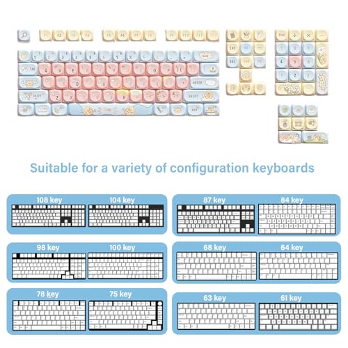 Touches de clavier mécanique 112 touches azerty qwerty pour customiser layout 65% 75% TKL
