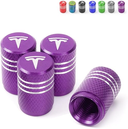 4 tapas de vástago de válvula de neumático de alta calidad, accesorio decorativo de aleación de aluminio, compatible con Tesla modelo 3 Y X S,