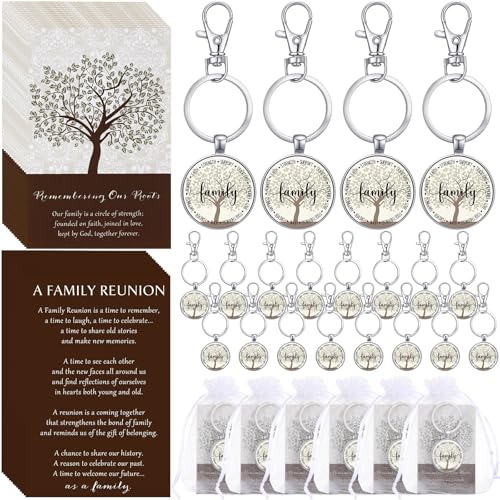 Tondiamo 20 Sets Family Reunion Party Favors Family Tree Keychains