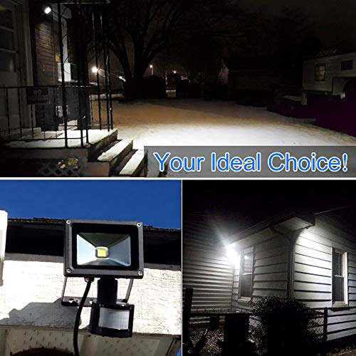 Asign Big Sale！10W Motion Sensor Led Flood Light, 6000K Daylight White, 1100Lm(Max), Ip65 Waterproof Security Spotlight With Pir For Driveway, Parking Lot - Black #TOP7