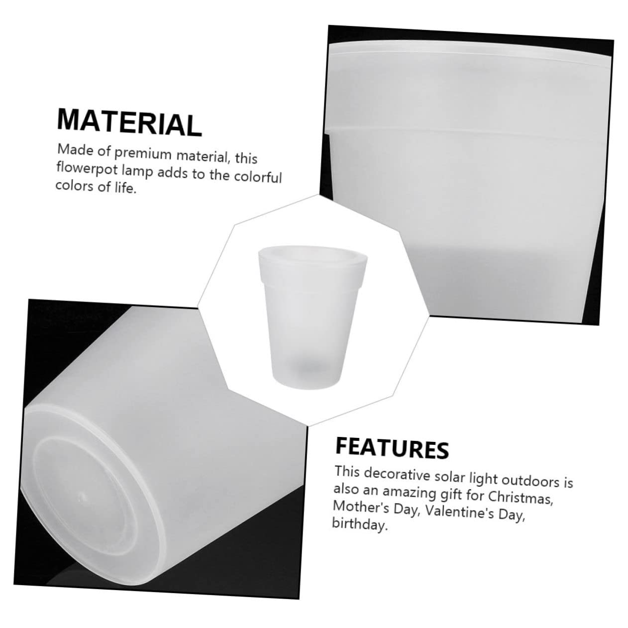 Yardwe 2 Pièces Pot De Fleurs Rougeoyant Roches Blanches Jardinières Lumineuses Jardinières Led Pots Extérieurs Planteur De Lumière Led Pays Dirigé Vase à Led Pot à Bonsaï Mariage Abdos