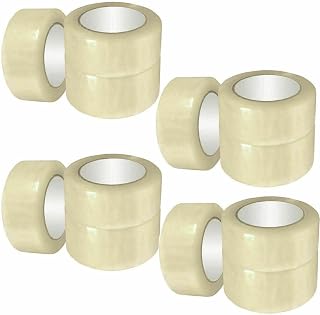 144x Clear Packing Tape Rolls General Purpose Packaging Long Transparent Tape/Heavy Duty Adhesive Tape Roll for Packing and Shipping 48mmx66m