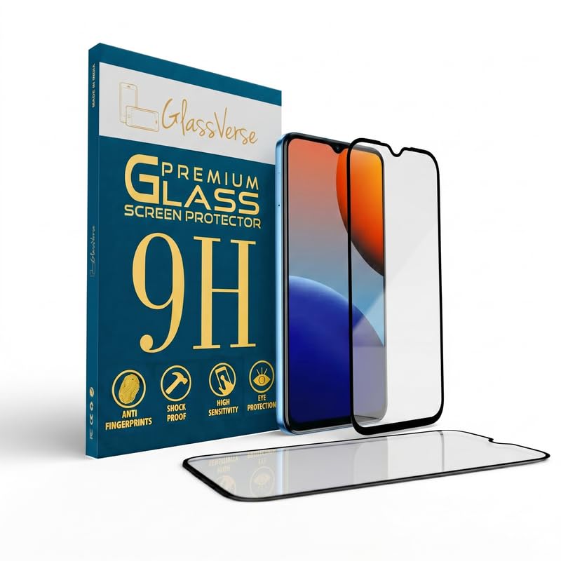 Image of GlassVerse 9H Gorilla Tempered Glass for Tecno Spark 9T | HD Clarity Screen Protector, Ultra Strong 9H Protection, Edge to Edge, Case Friendly, Hassle-less Installation Kit Included. (Pack of 2)
