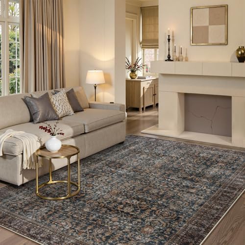 Collive Area Rug for Living Room 5x7, Machine Washable Vintage