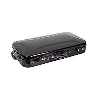 Vista 5 de Crossrock Funda para ukelele doble barítono, 100% pureza de fibra de vidrio con bloqueo TSA, negro (CRF2020DBUBK)
