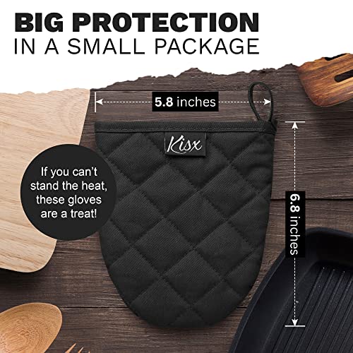 Oven Mitts Heat Resistant – (Black Color) Mini Oven Mitts, Silicone Gloves Heat Resistant, Kitchen Gloves For Cooking, Silicone Oven Mitts & Pot Holders Sets, Kitchen Pot Holders & Oven Mitts Sets #TOP1