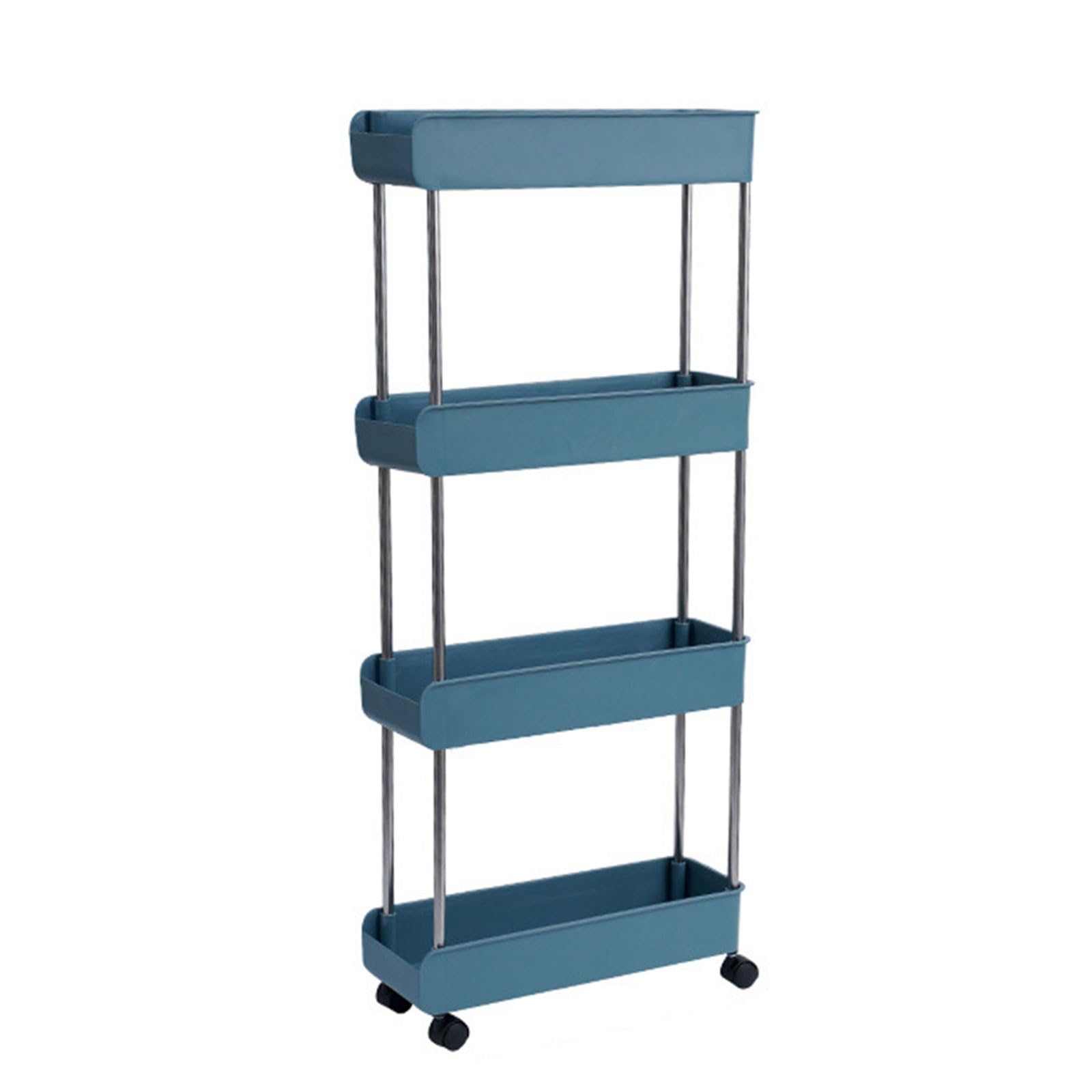 NEWFT Functional Shelf Wheeled Trolley Space Saving Mobile Utility Cart Storage Holder for Kitchen Storage Multipurpose Rolling Cart for Kitchen Bedroom