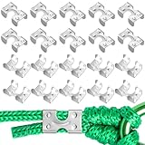 MorningRo 20 Pcs Stainless Steel Double Rope Clamps Heavy Duty Double Clips Loop End Clip Fits 3/8 Inch to 1/2 Inch Twisted or Braided Ropes