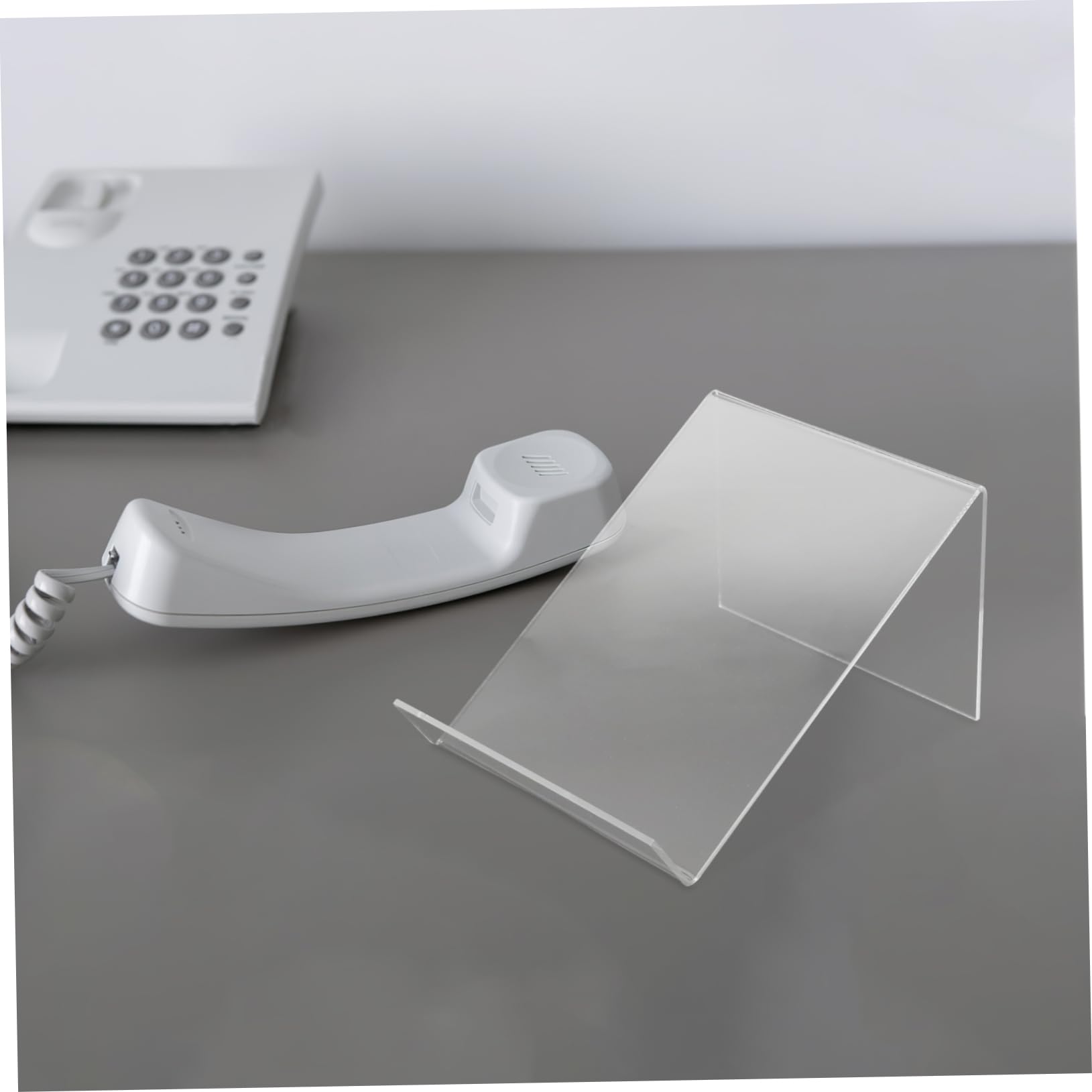 Transparente Acryl Handy Halter Holz Telefonständer mit Erhöhter und Verbreiterter Ständerhalterung für Vielseitige Nutzung Am Schreibtisch