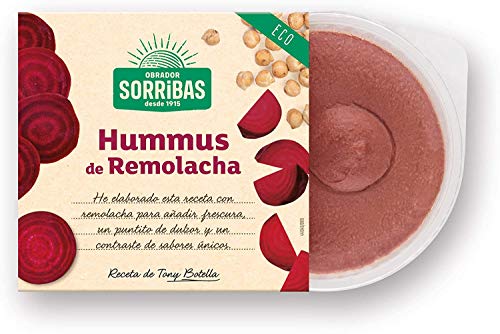 OBRADOR SORRIBAS Hummus de a Base de Garbanzos, Refrigerado, Multicolor, Remolacha, 240G