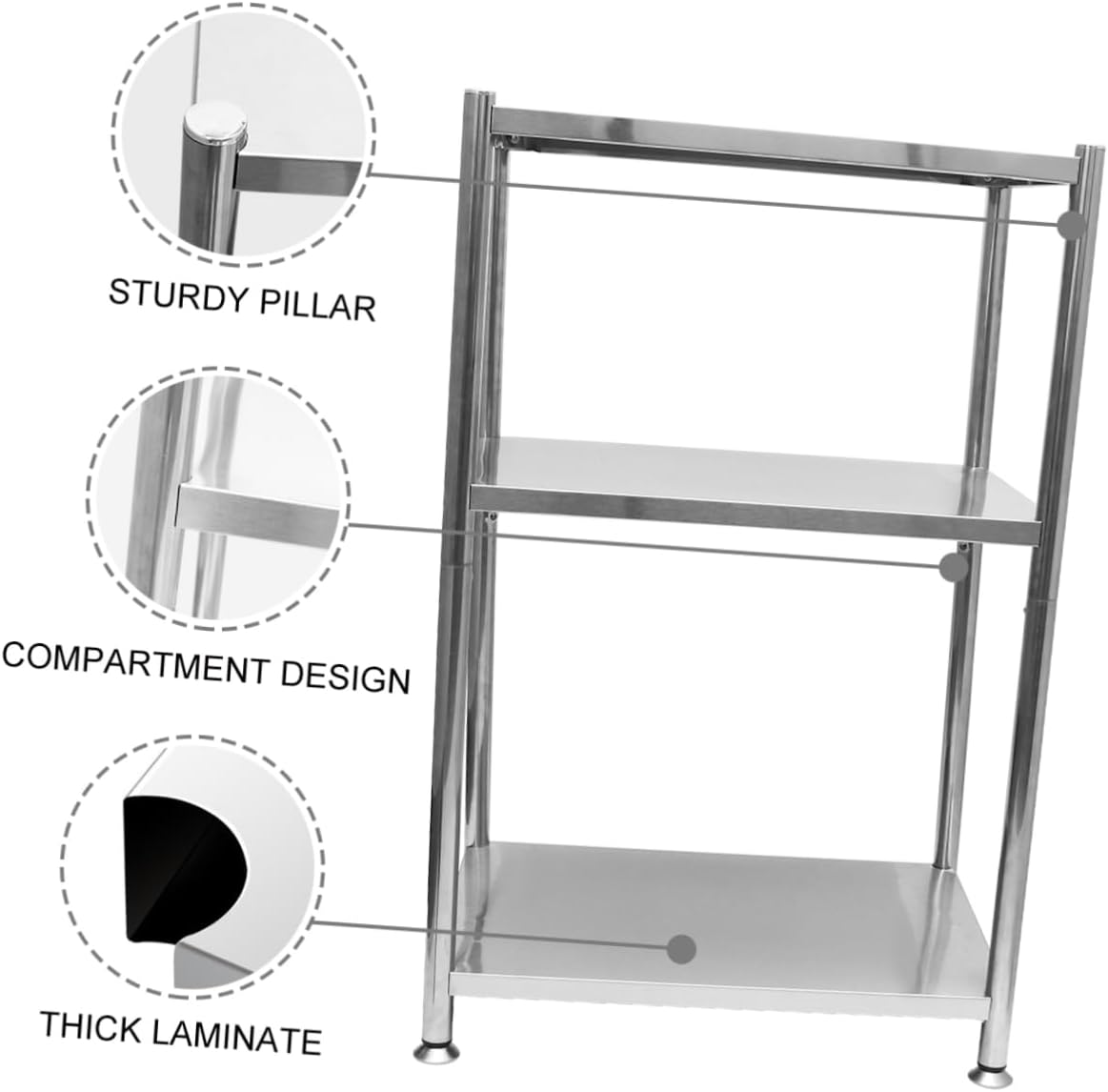 ABOOFAN Multifunctional Kitchen Storage Rack Three Layer Shelf for Home and Restaurant Space-Saving Design Material Easy Organization for Cutlery and More