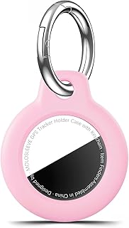 حافظة حامل ايرتاج من مولوسليف مع سلسلة مفاتيح، غطاء جي بي اس مضاد للصدمات ومضاد للخدش لسلسلة مفاتيح اير تاج، لملحقات جهاز تتبع اجهزة تحديد المواقع الجغرافية للشنط والامتعة، زهري