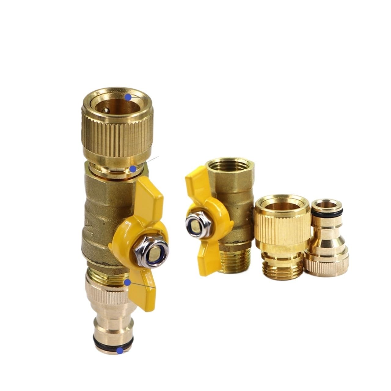 Adattatore for Tubo Flessibile a Sfera in Ottone da 16mm 1/2 "Connettore rapido for Tubi di irrigazione Giunto Extender Spegnimento Raccordo for Giardino(Male to Female)