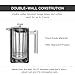 X-Chef 18/8 Stainless Steel French Press Coffee Maker, Double Filter Vacuum Insulated Coffee Press 50 Ounce