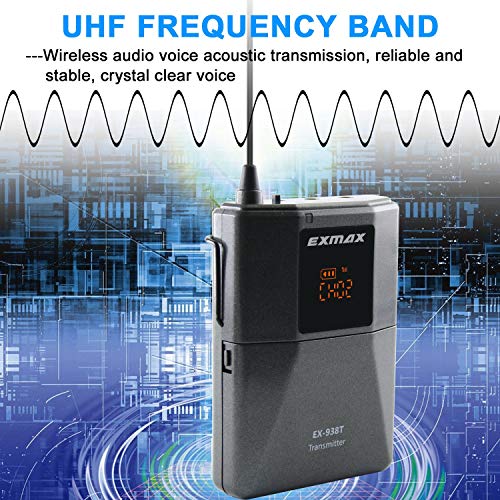 Exmax Ex-938 Wireless Headset Microphone Tour Guide System Interpreter Transmitter Translator In Your Ear For Church Translation Simultaneous Interpretation (Uhf-938-Singletransmitter) #TOP1