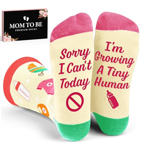 SOCKJAR Gifts for Pregnant Women - Beautiful Pregnancy Socks Perfect Mothers Day Gifts First Time Mom Gift Ideal for Christmas Unique New Mom gifts Warm and Soft Mama Present for Expecting Moms