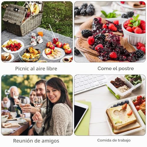 Miniatura 7 de Vicloon Cubiertos Para Llevar, 6pcs Cubiertos Camping De Acero Inoxidable, Juego De Trabajo Cubiertos Para Exteriores Viajes Camping,Juego De Cubiertos De Acero Inoxidable Verde-Luz