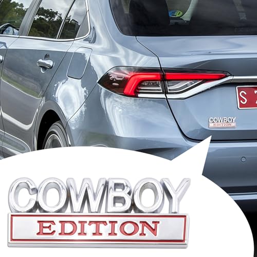 Insignia metálica Vaquero con relieve 3D y acabado cromado brillante para automóvil 2