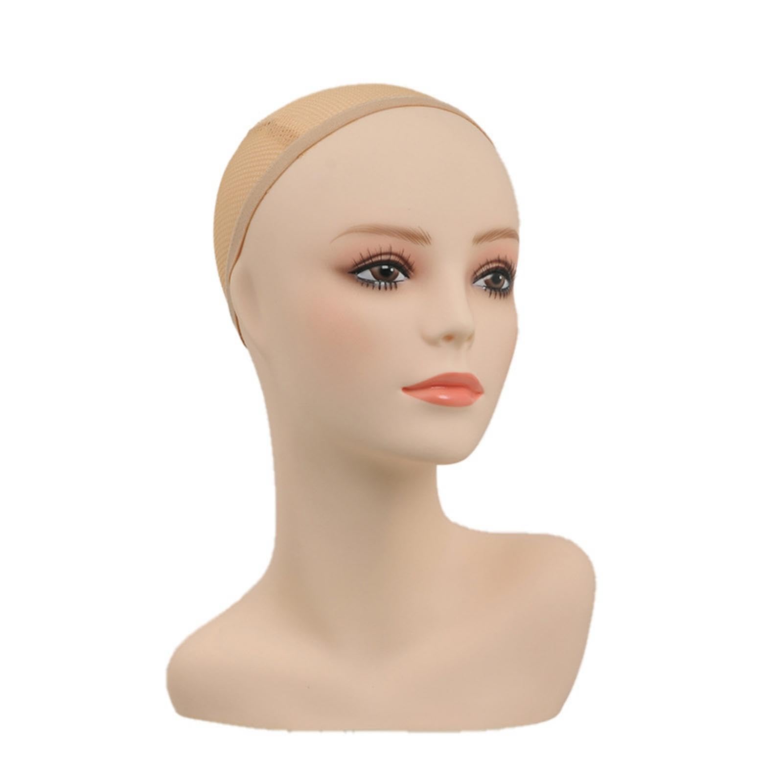 Shouldered Mannequin Head Matte Hairpiece Display Bust Skin-Tone Hairpiece Display Head 35CM-image-19