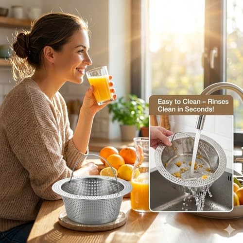 Pulp Strainer for Nama J2 Cold Press Juicer — Suitable for Nama J2 Juicer Secondary Fine Filter Accessories — 304 Stainless — Hand-Wash Easy Clean