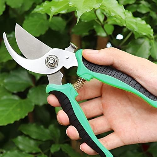 Alfresco Garden Shears, Secateurs & Pruning Scissors of Garden Tools, Mitre Shears, Florist Scissors, Snips, Trimmer, Clippers with Locking Handle, Gardening Gifts for Men (Green)