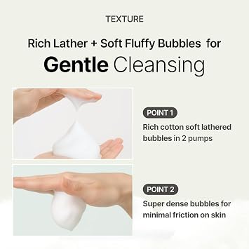 MENOKIN Cotton Cloud Bubble Cleanser [Pore Clear] Green Clay, Low pH, Deep Pore Cleanser for Sensitive Skin, Hydrating & Non-Stripping, Gentle Face Wash, Foaming bubbles, Korean Skincare 5.07 fl oz