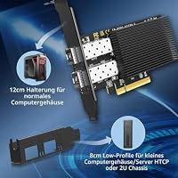 10Gb Ethernet Karte mit 82599ES (X520-DA2) Controller, GiGaPlus 10GB PCI-E Netzwerkkarten Adapter, Dual LAN SFP+ Ports, Unterstützt Windows/Windows Server/VMware Funktionen für 10Gbe Networking NAS – Ansicht 6