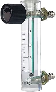 0.1-1.5LPM Gas Flow Meter with Control Valve, Oxygen Flow Regulator, Gas Flowmeter for Gas Oxygen Air Flow Meter, M10 Connector
