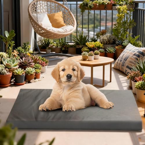 Hundebett für den Außenbereich | Maße 58 x 43 x 7 cm aus Flanell für Tiere | wasserdichte Hundebetten- für kleine Rassen zum Sauberkeitserlernen auf Reisen, Camping, Innenbereich, alle-7