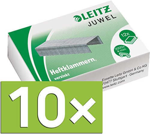 Agrafes galvanisées Leitz Juwel 4mm anti-enrayement pour reliure de papier