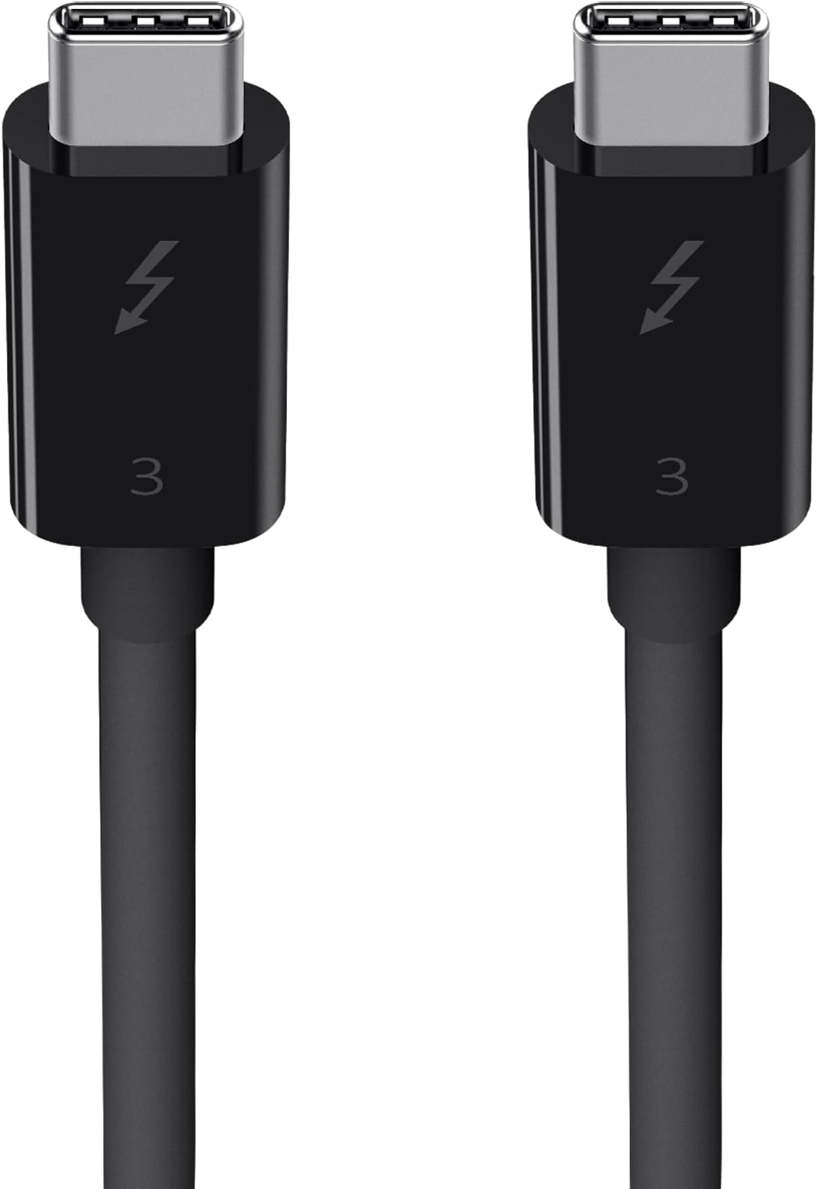 Thunderbolt 3 Cable (USB-C to USB-C) - Up to 100W Fast Charging, MacBook Air & Galaxy Compatible, 5K/Ultra HD, 2.6ft Black