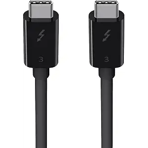 Belkin Cable Thunderbolt 3 de 100 W, cable de USB-C a USB-C, 0.5 m de largo, Negro, 0.8M