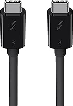 Belkin Thunderbolt 3 Cable (USB-C to USB-C) - Up to 100W Fast Charging, MacBook Air & Galaxy Compatible, 5K/Ultra HD, 2.6ft Black